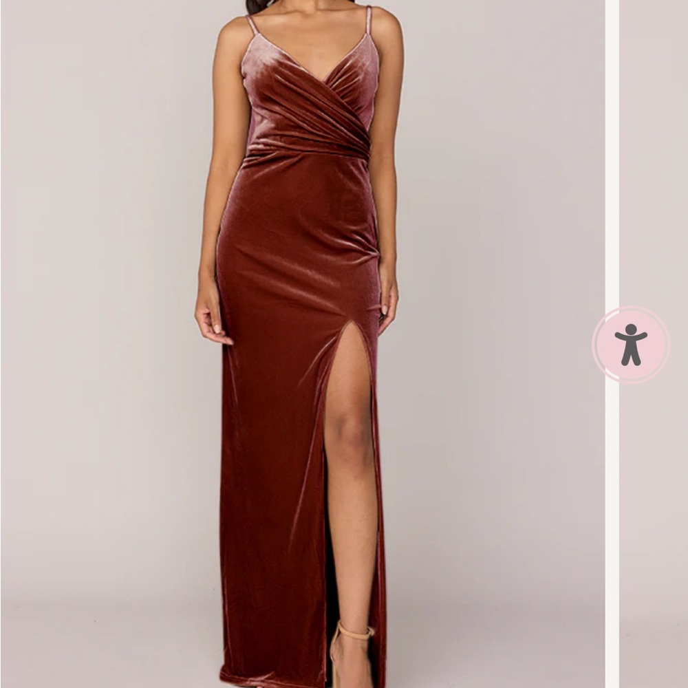 Revelry Rava Velvet Maxi Dress in Rich Terracotta